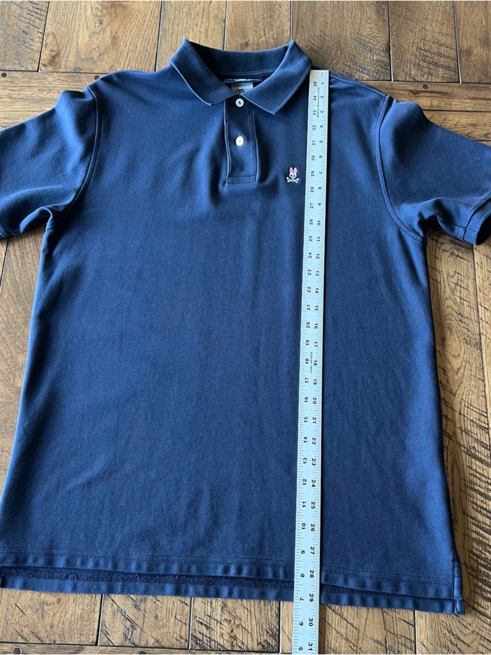 Psycho Bunny Polo Men’s Size L (6) Navy Blue 100% Pima Cotton Preppy Club Golf - Picture 10 of 13